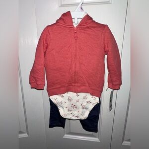 Carter's Pink Hoodie with Floral Onesie